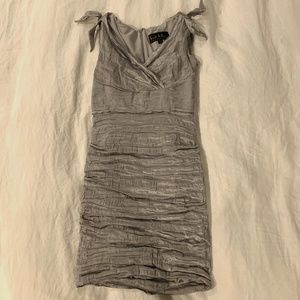 Nicole Miller Short Silver Cocktail Dress
